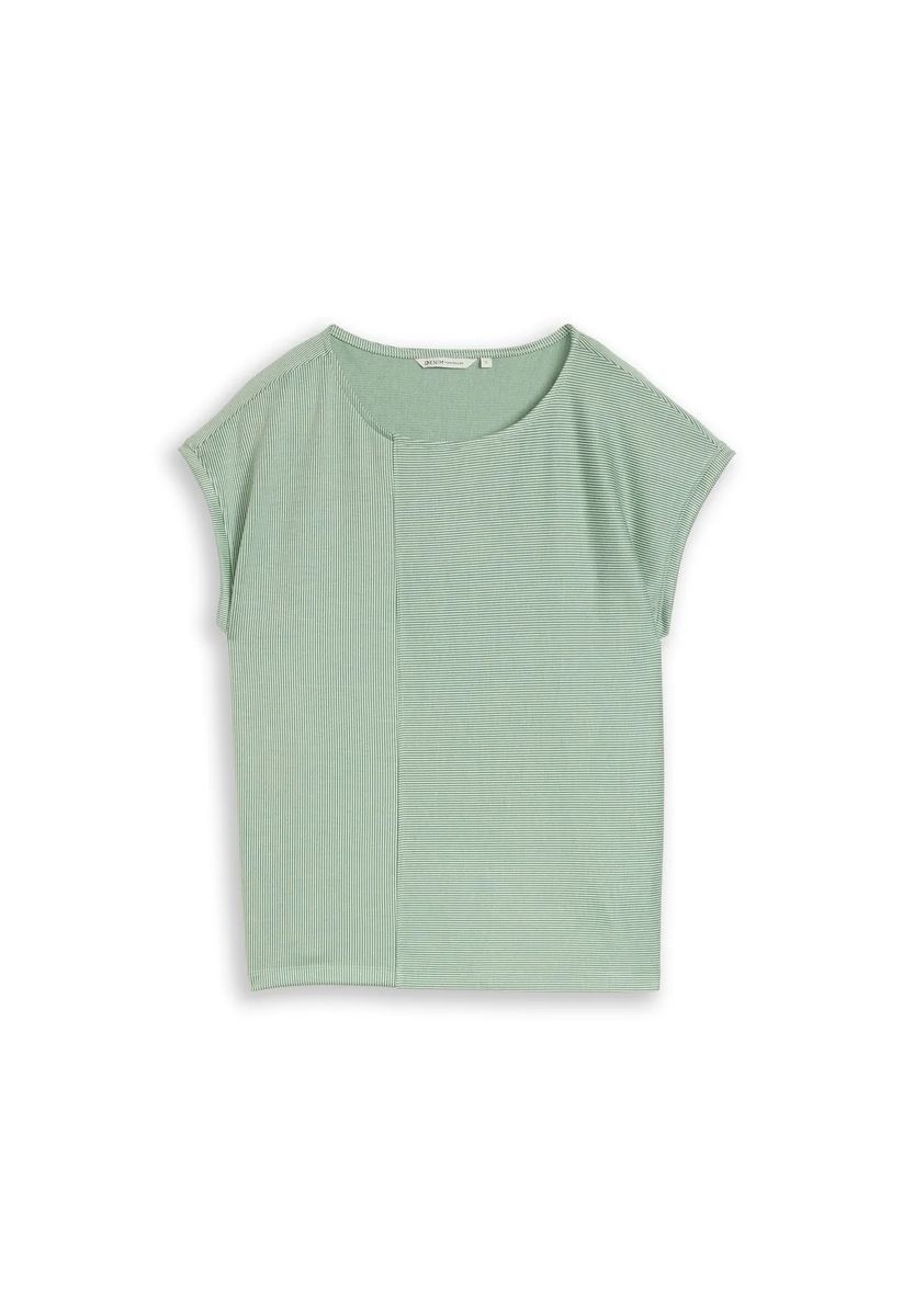 Grün gestreiftes T-Shirt mit Relaxed Fit