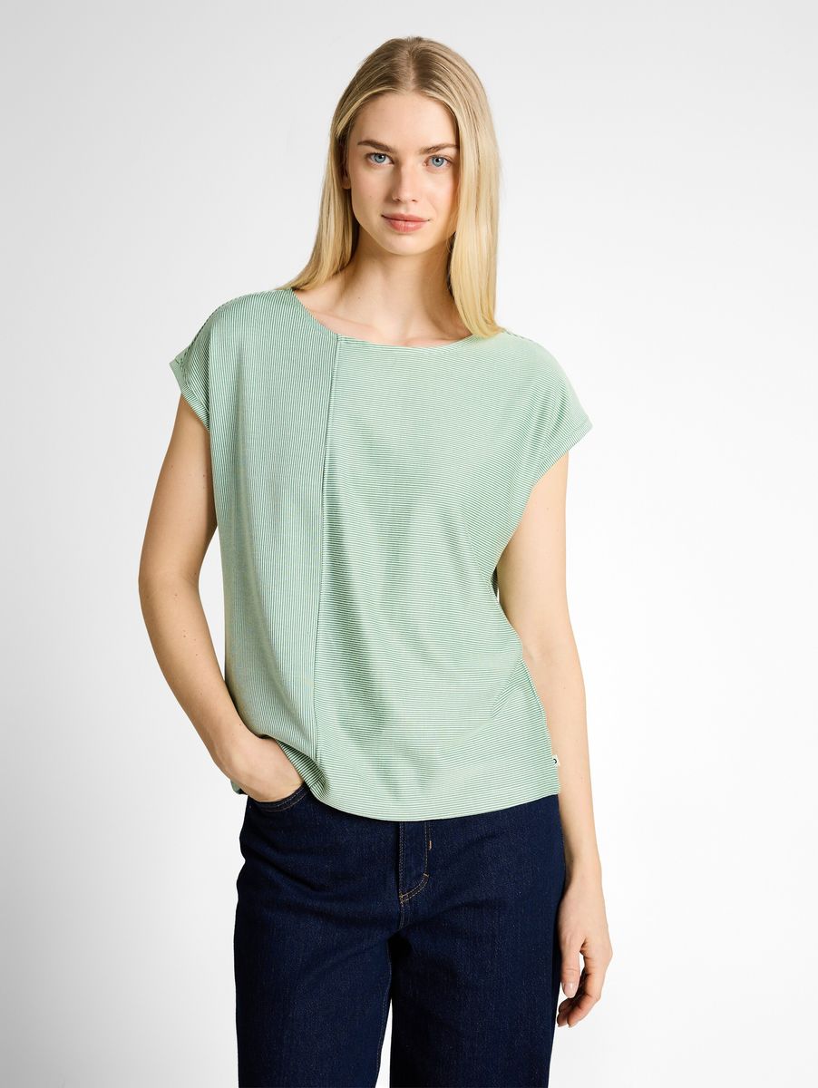 Grün gestreiftes T-Shirt mit Relaxed Fit