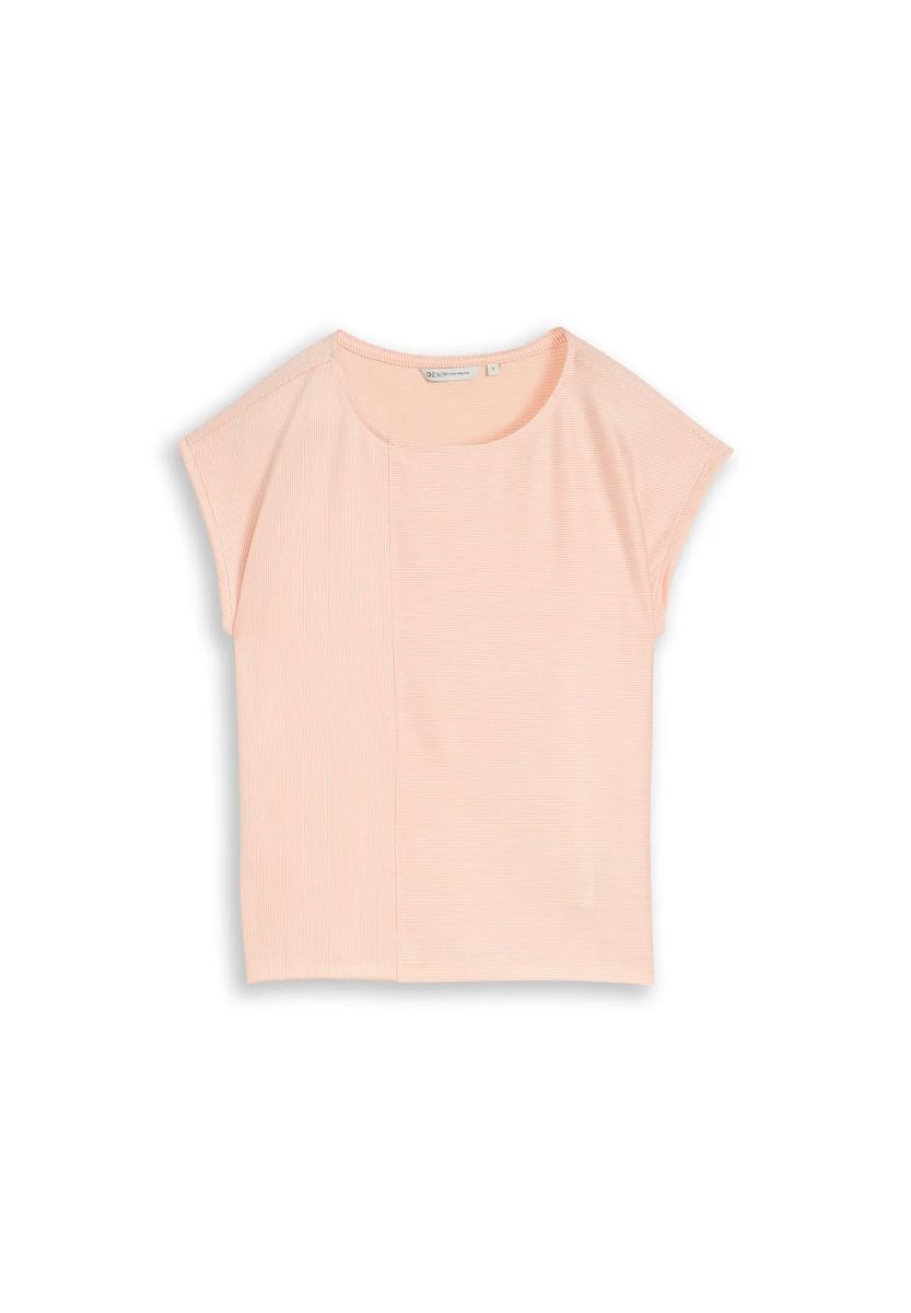 Gestreiftes Strick Kurzarm T-Shirt