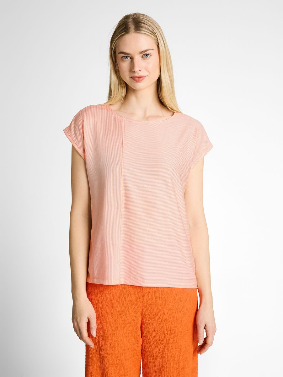 Gestreiftes Strick Kurzarm T-Shirt
