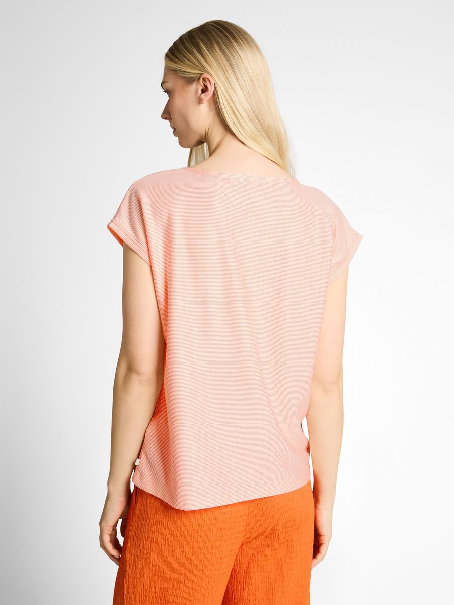 Gestreiftes Strick Kurzarm T-Shirt