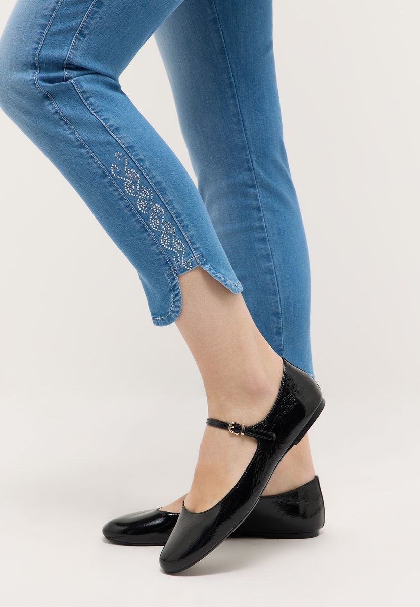 Damen 7/8 Länge Hellblaue Jeans
