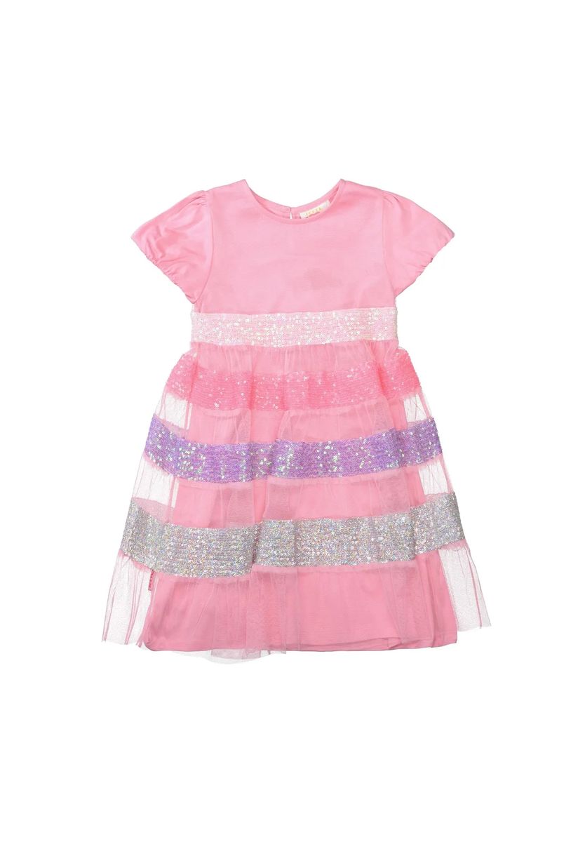 Rosa Pailletten-Partykleid für Mädchen