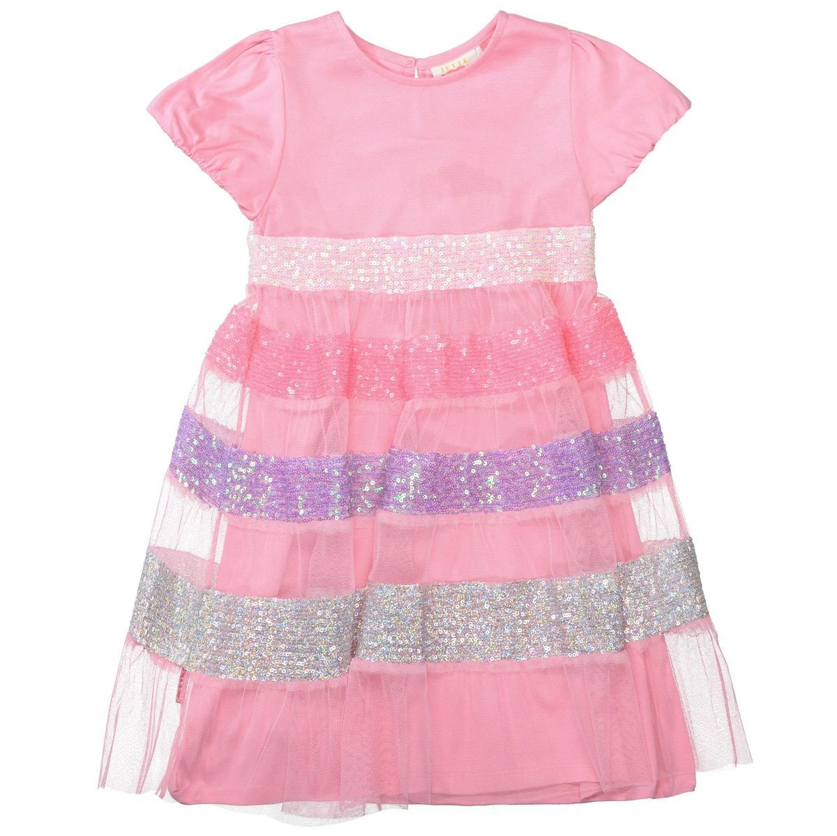 Rosa Pailletten-Partykleid für Mädchen