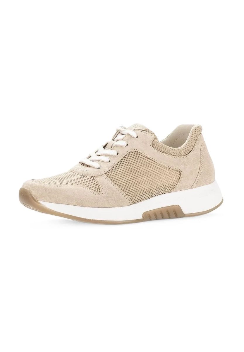Beiger Komfort-Sneaker in Lederoptik