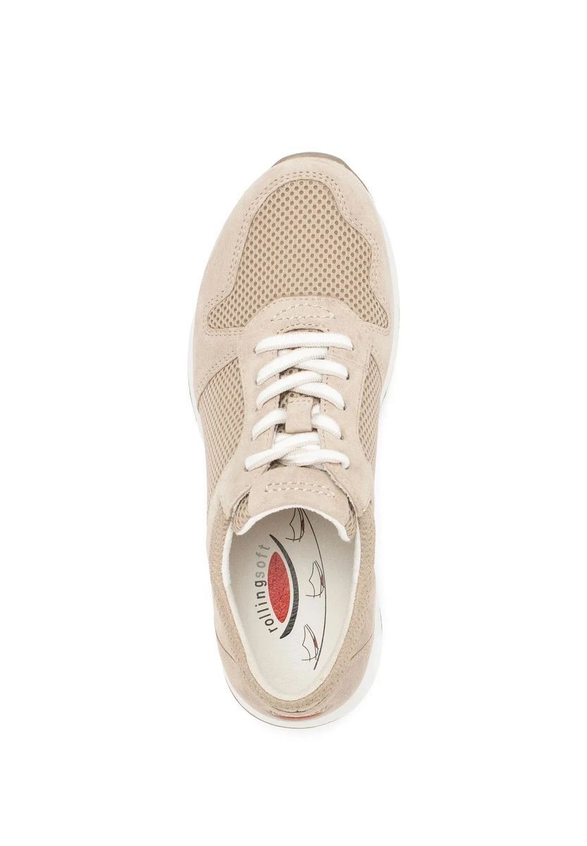 Beiger Komfort-Sneaker in Lederoptik