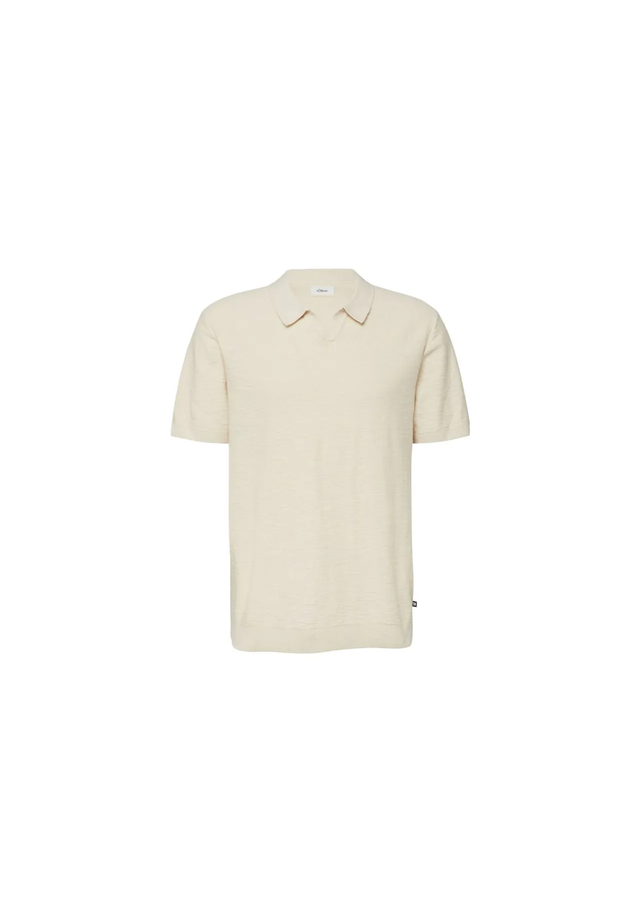 Beige Strickpolohemd für Herren