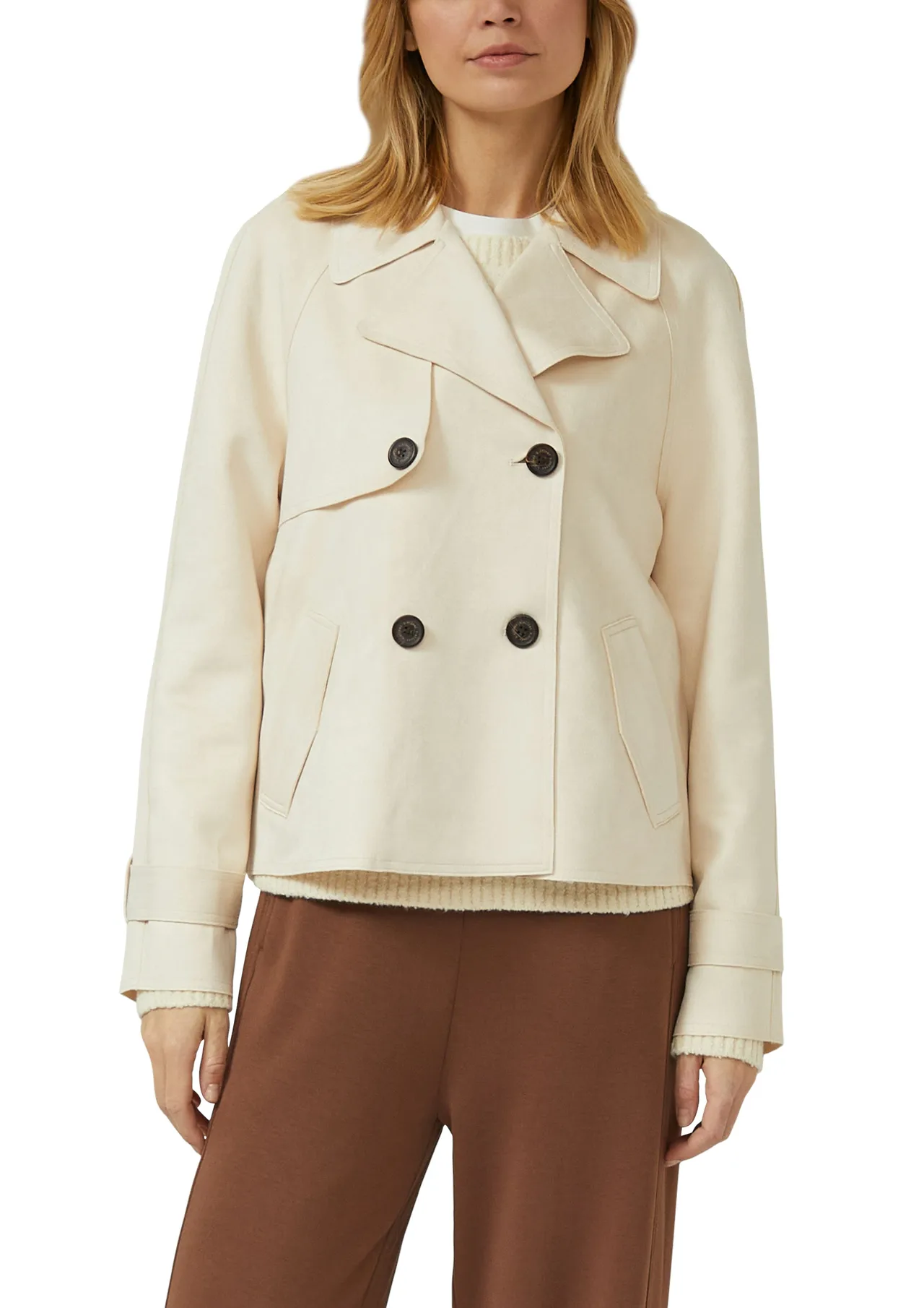S.Oliver Red Label Kastenjacke, Reverskragen, für Damen, beige, 36