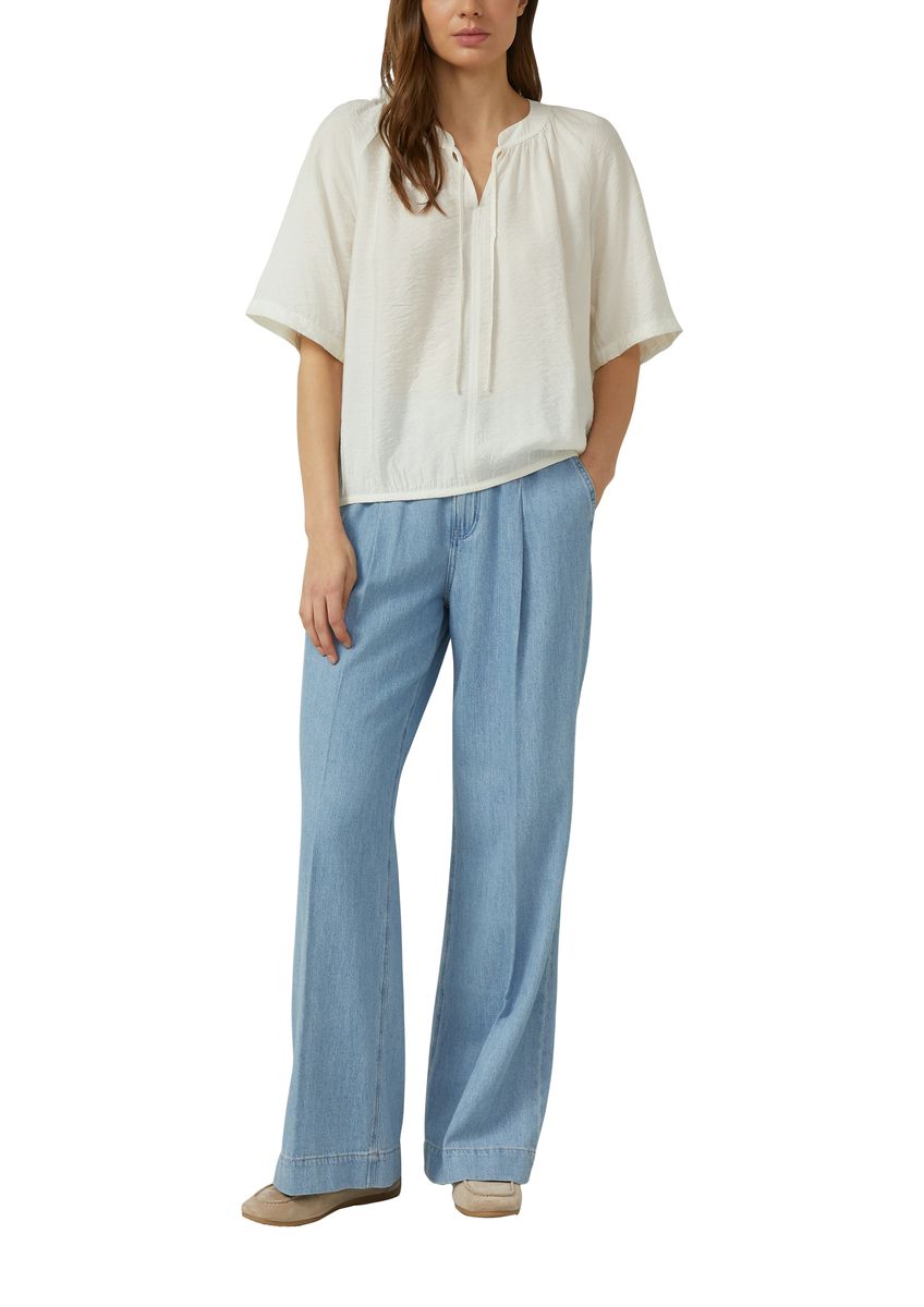 Bluse mit kurzen Ärmeln und entspannter Passform