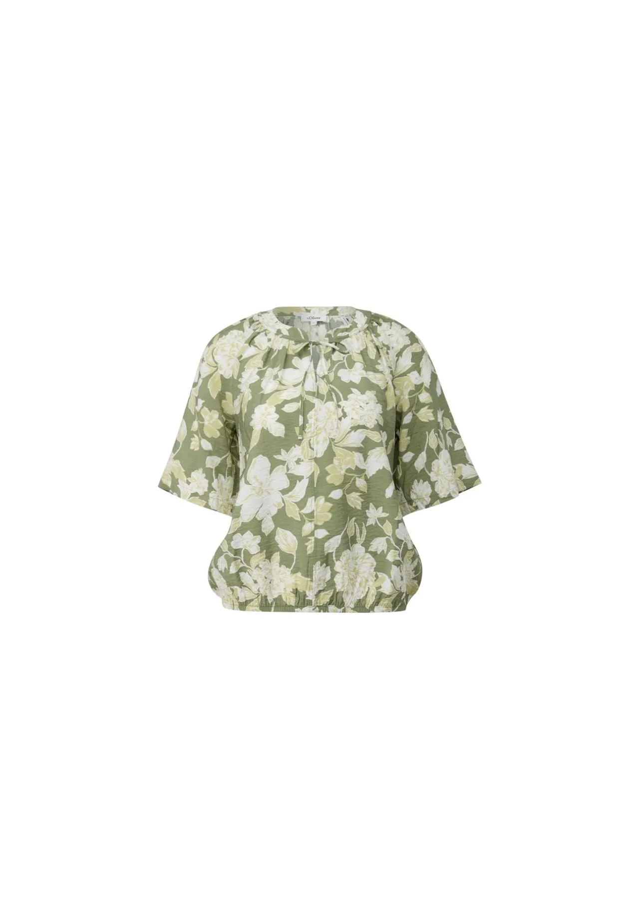 Geblümte Bluse mit Bindeband