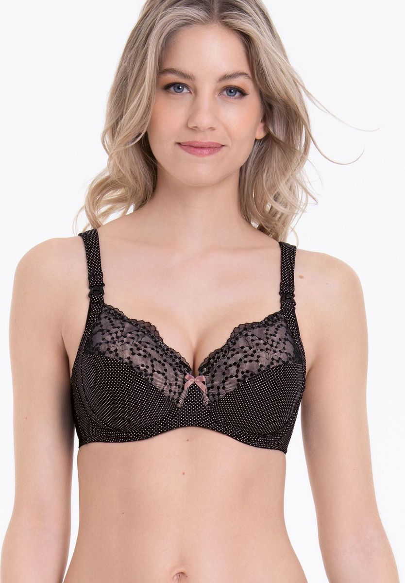 Schwarzer Still-BH mit Polka Dots