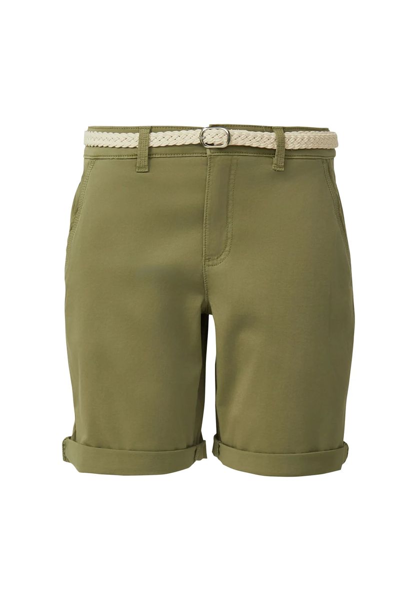Lässige Olive Bermuda Shorts mit Gürtel