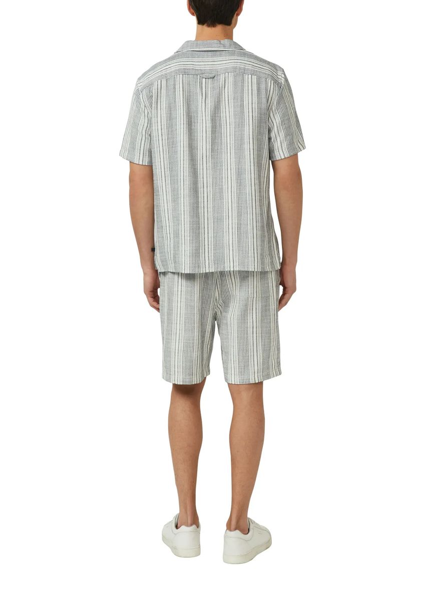 Gestreifte Bermuda-Shorts aus Baumwollmischung