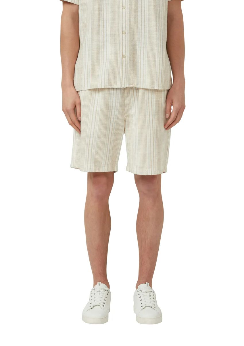 Gestreifte Bermuda-Shorts aus Baumwollmischung
