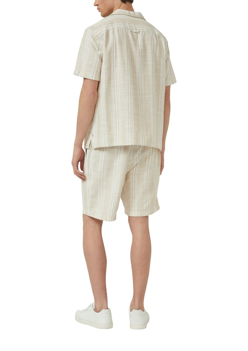 Gestreifte Bermuda-Shorts aus Baumwollmischung