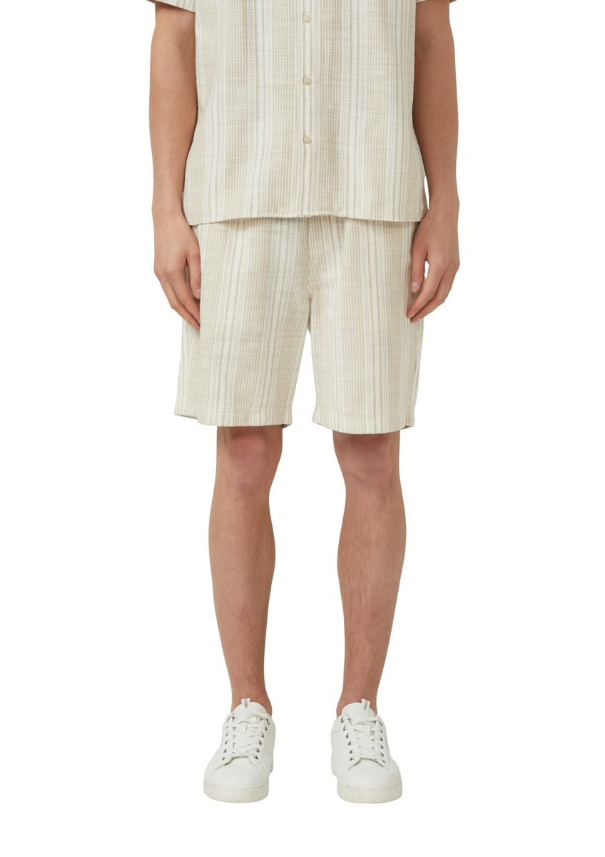 Gestreifte Bermuda-Shorts aus Baumwollmischung