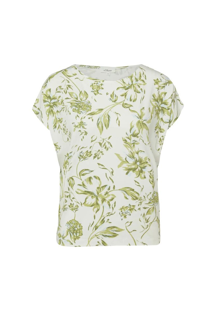 T-Shirt mit Rundhalsausschnitt und Blumendruck