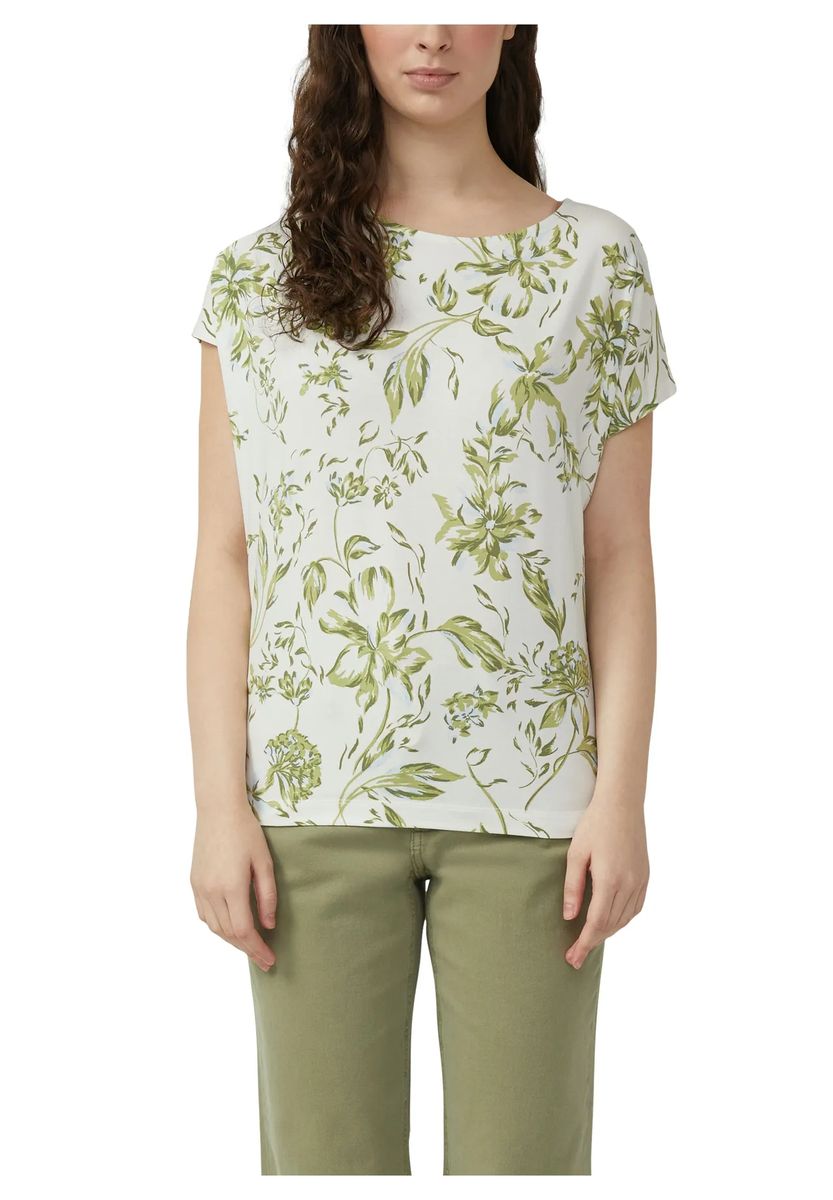 T-Shirt mit Rundhalsausschnitt und Blumendruck