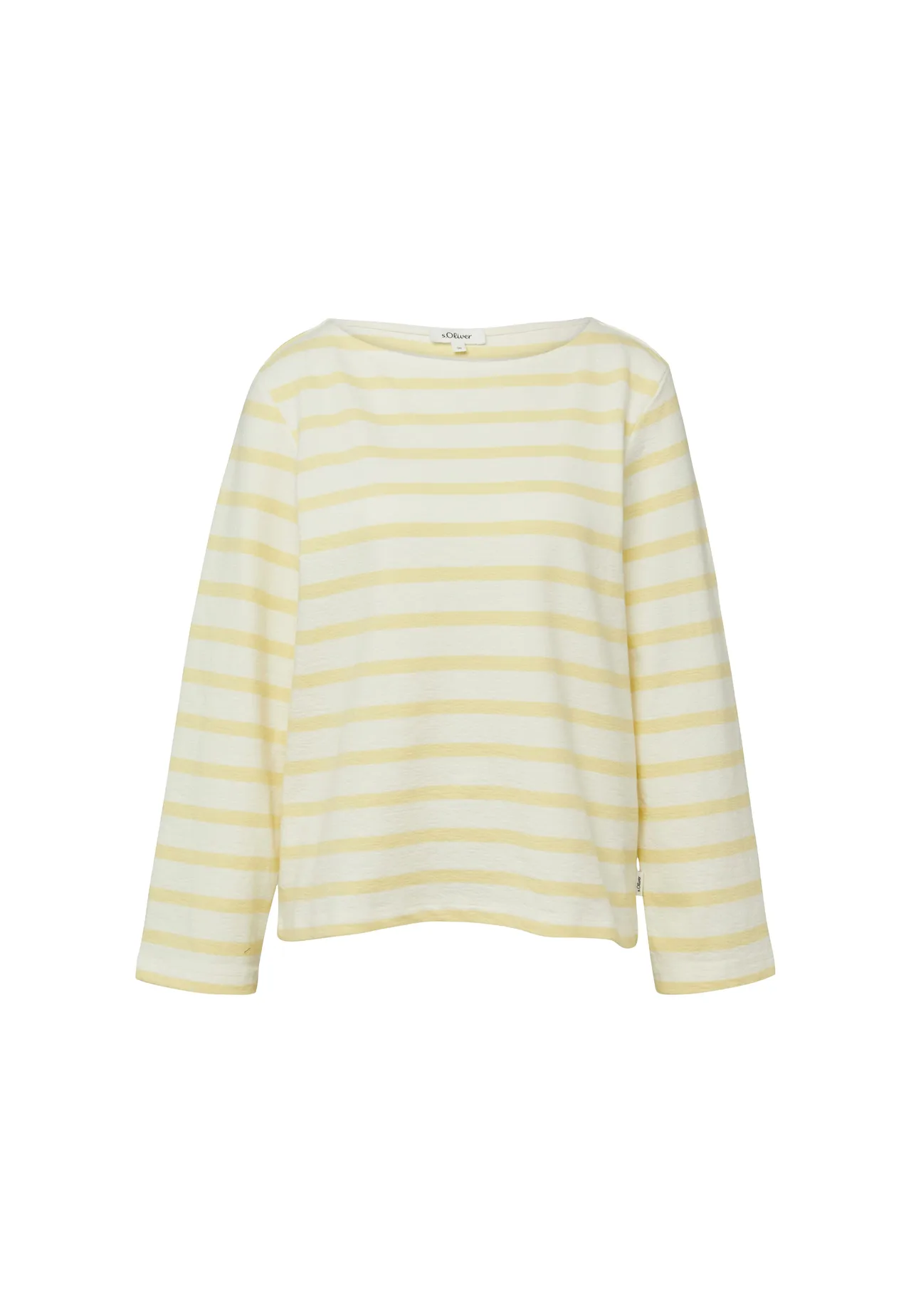 Gestreiftes Langarmshirt mit U-Boot-Ausschnitt
