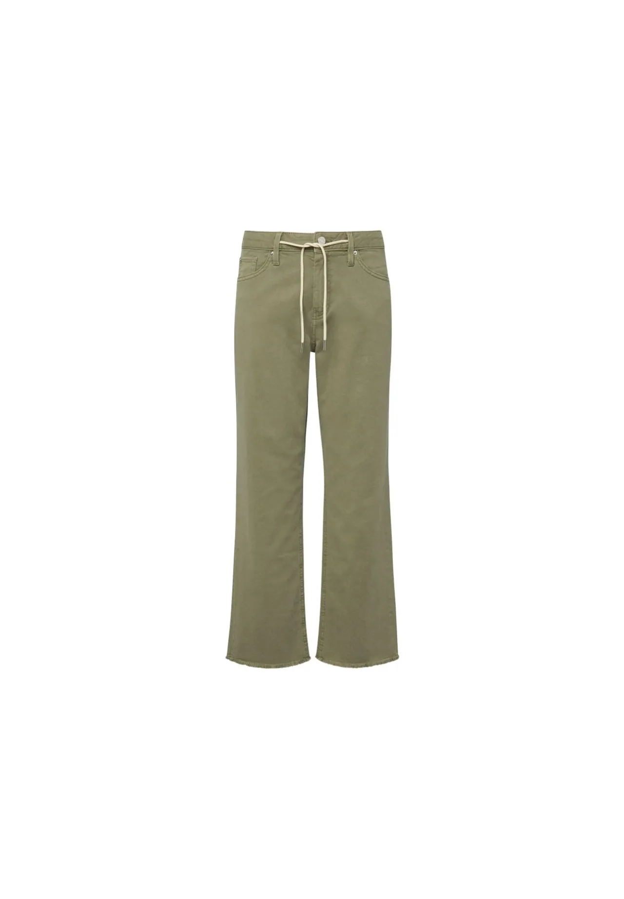Cropped Jeans mit weitem Bein und Tunnelzug
