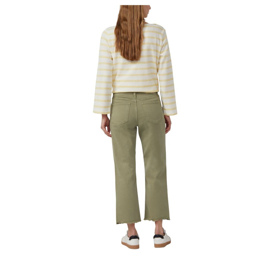 Cropped Jeans mit weitem Bein und Tunnelzug