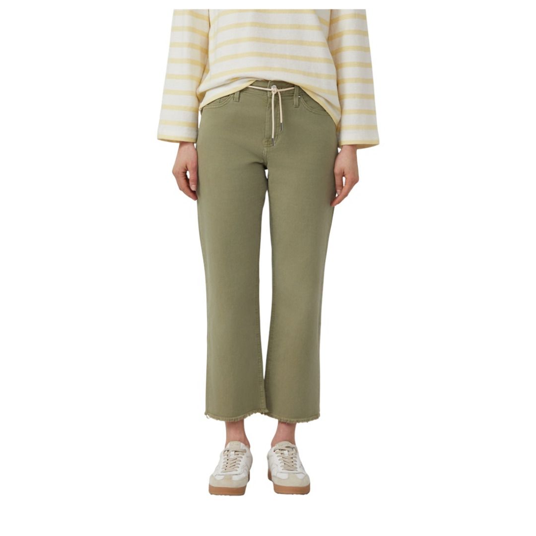 Cropped Jeans mit weitem Bein und Tunnelzug