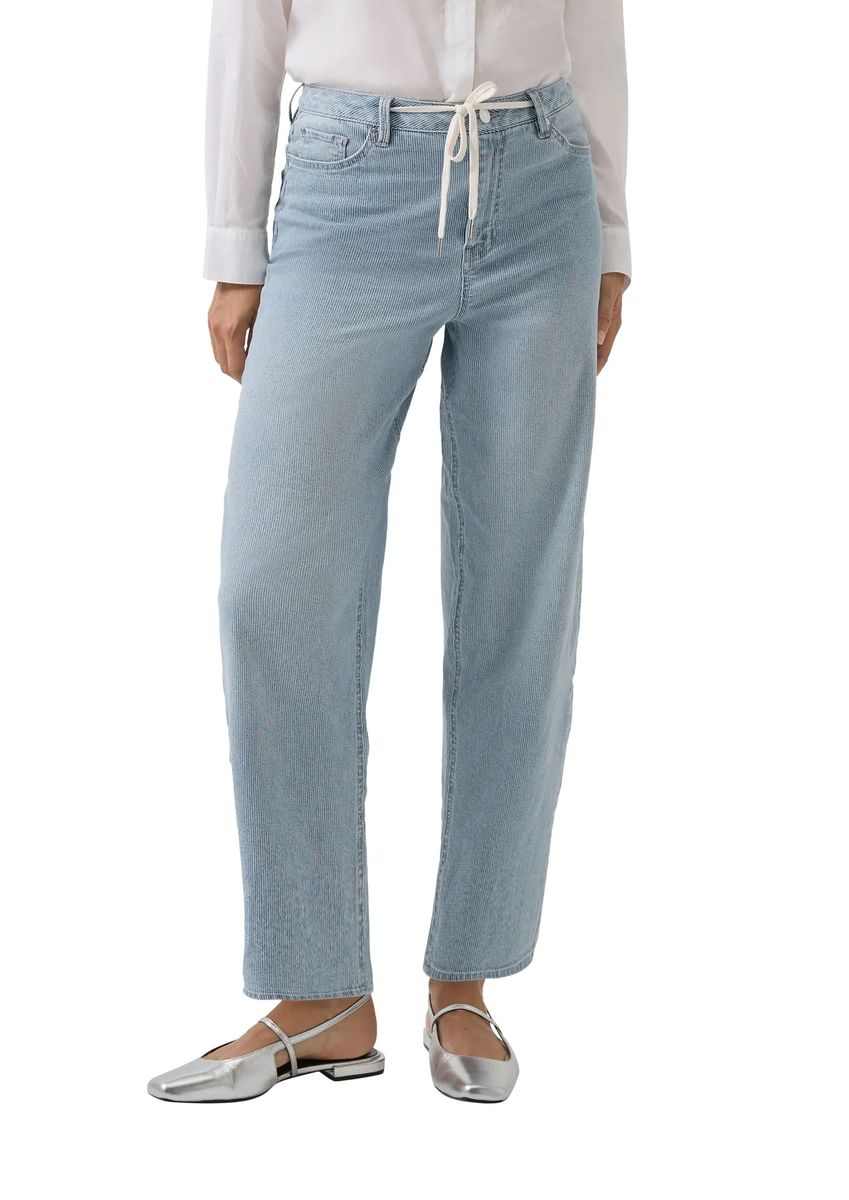 S.Oliver Red Label Jeanshose, Tunnelzug, für Damen, blau|weiß, 36