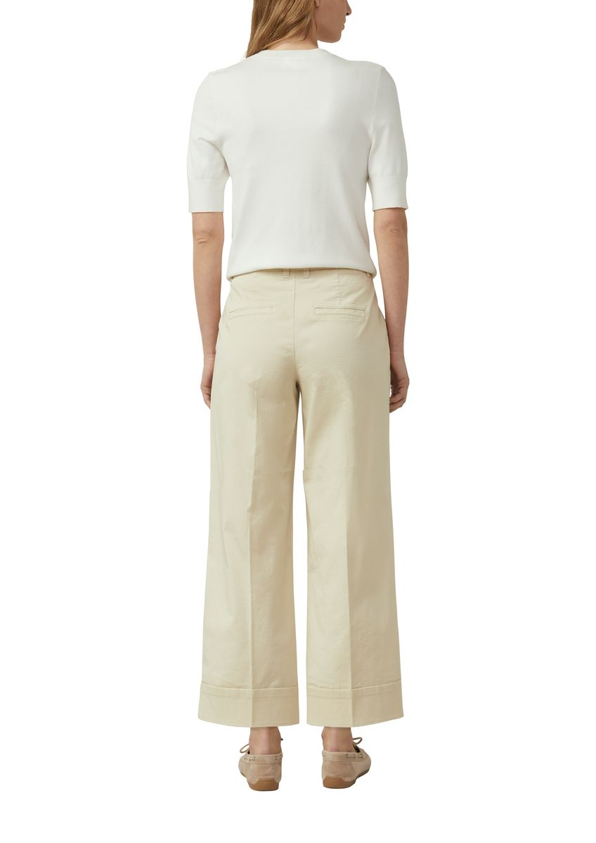 Beige Culottes mit Umschlag