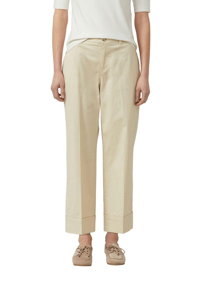 Beige Culottes mit Umschlag