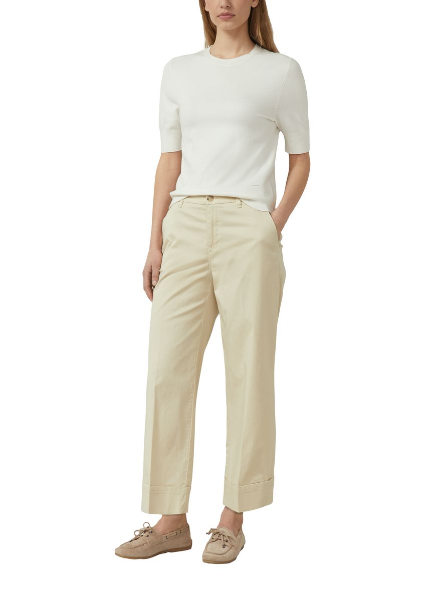 Beige Culottes mit Umschlag