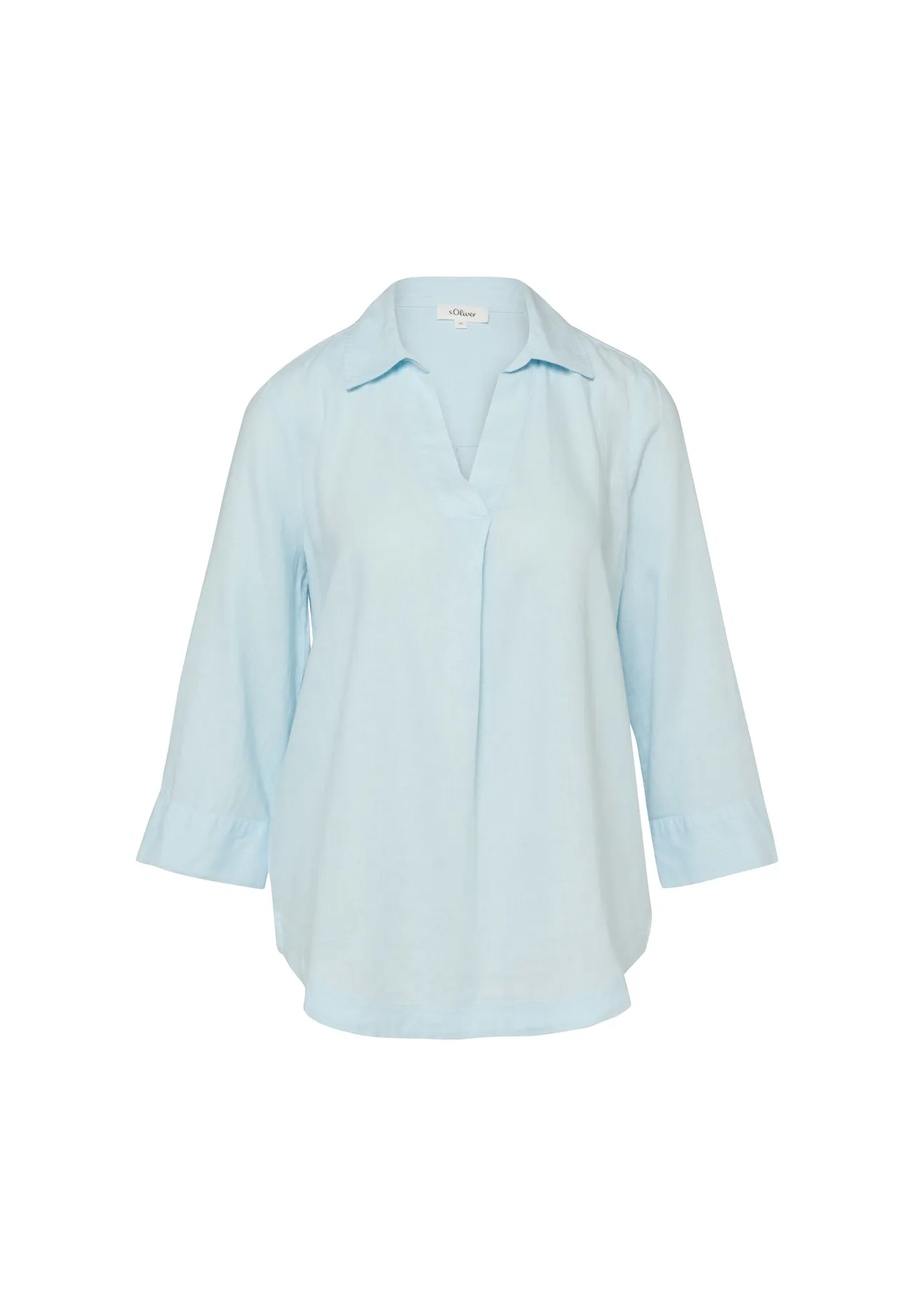 Damen Bluse mit Leinenanteil, lockere Passform