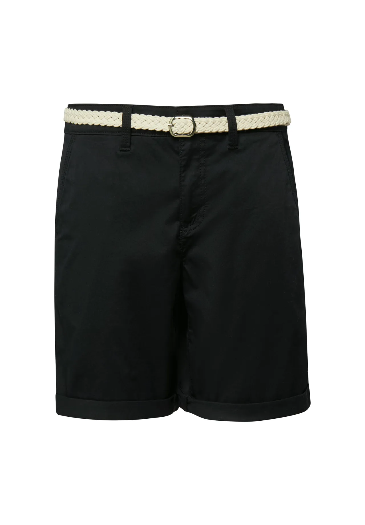 Damen Bermuda Shorts, uni schwarz