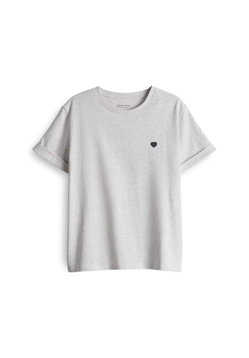 Klassisches T-Shirt mit Rundhalsausschnitt und Herz