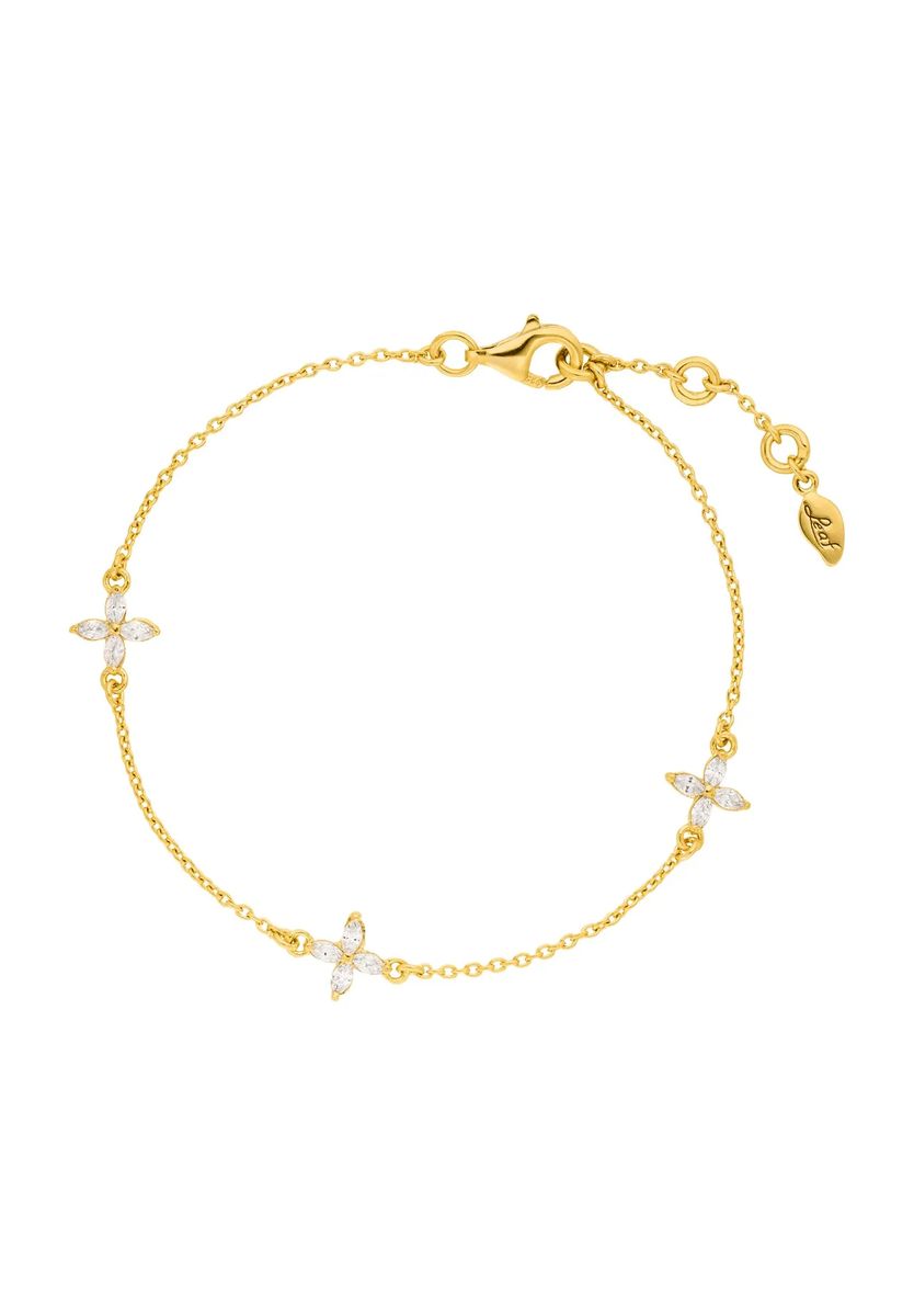 Feines, goldplattiertes Blumenarmband