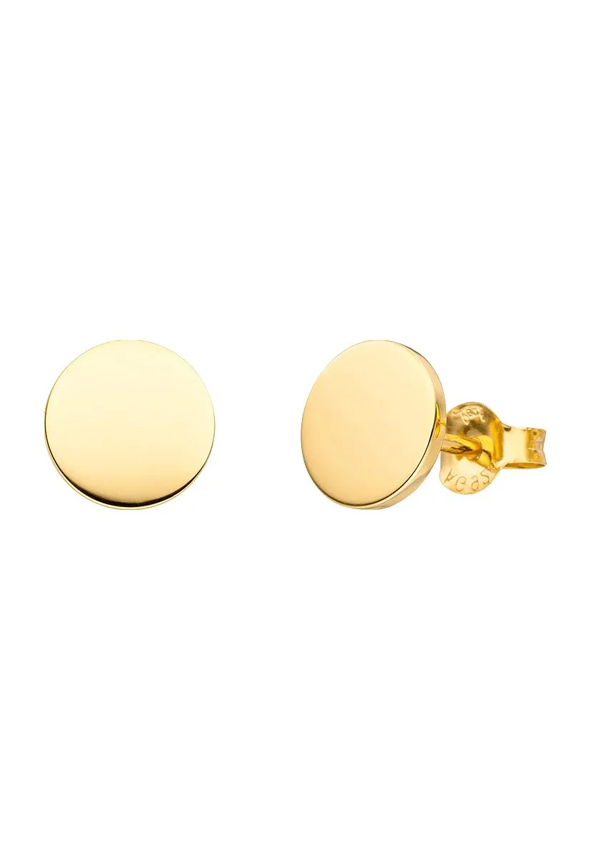 Klassische polierte Gold-Scheibenohrstecker