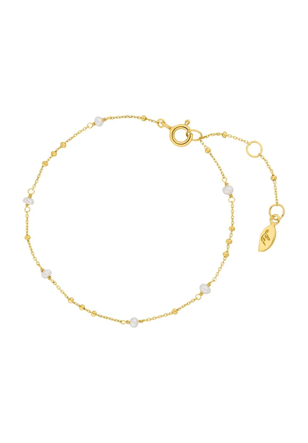 Feingliedriges Gold Perlenarmband