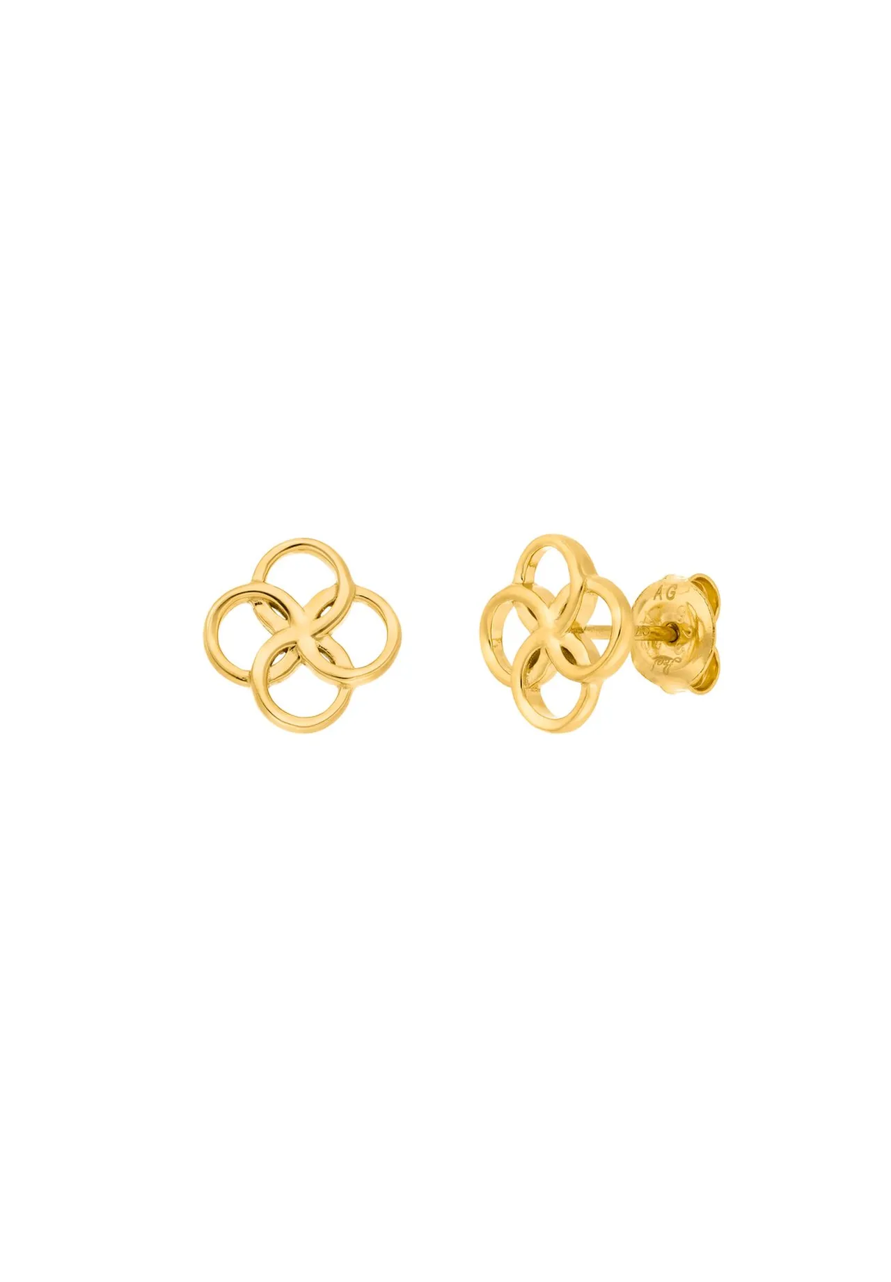 Kleeblatt Charm Gold Ohrstecker