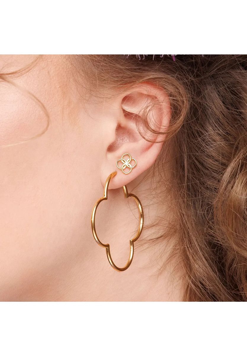 Kleeblatt Charm Gold Ohrstecker