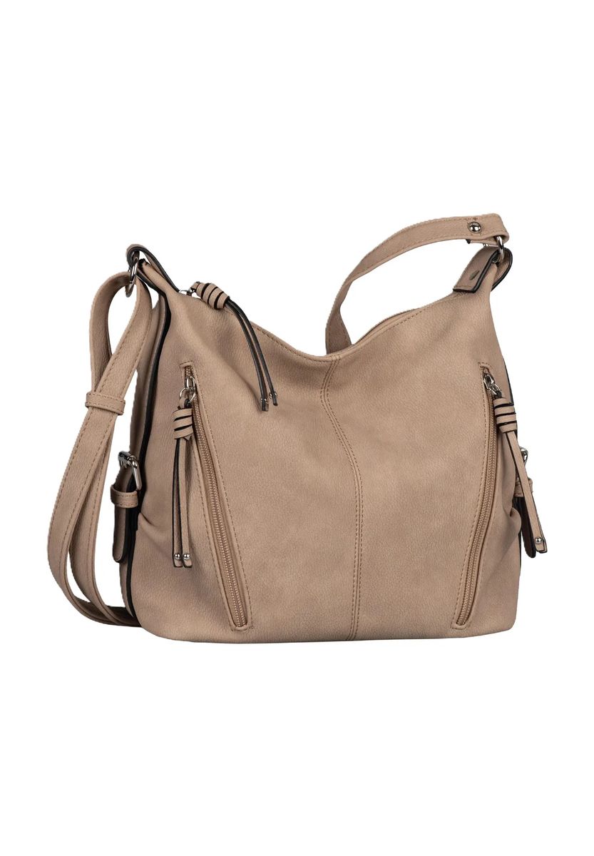TOM TAILOR Umhängetasche, Kunstleder, Reißverschluss, für Damen, beige