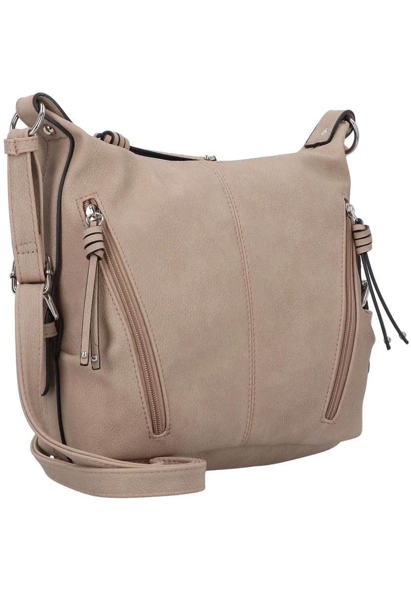 TOM TAILOR Umhängetasche, Kunstleder, Reißverschluss, für Damen, beige