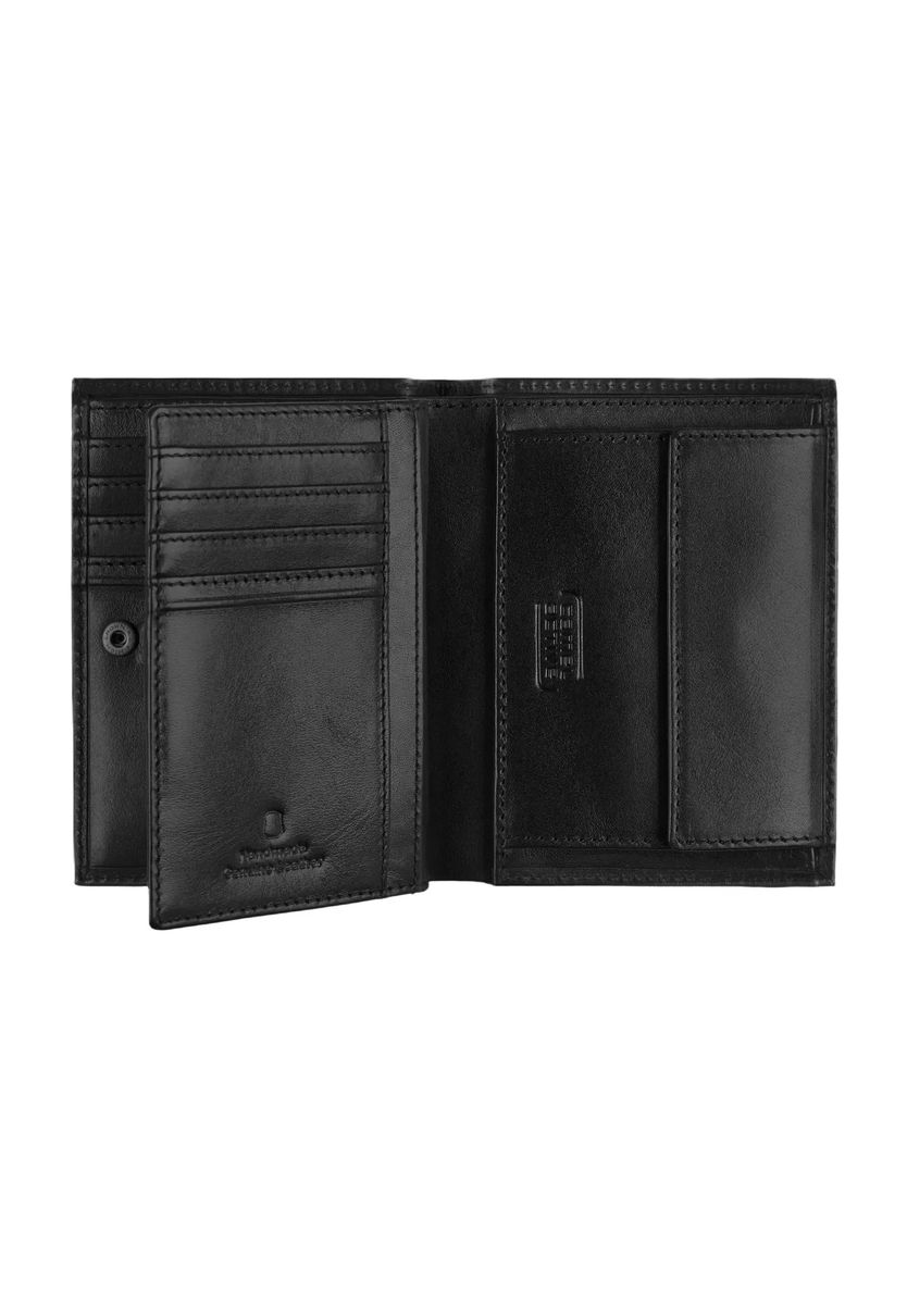Schwarze Leder-Brieftasche für Herren