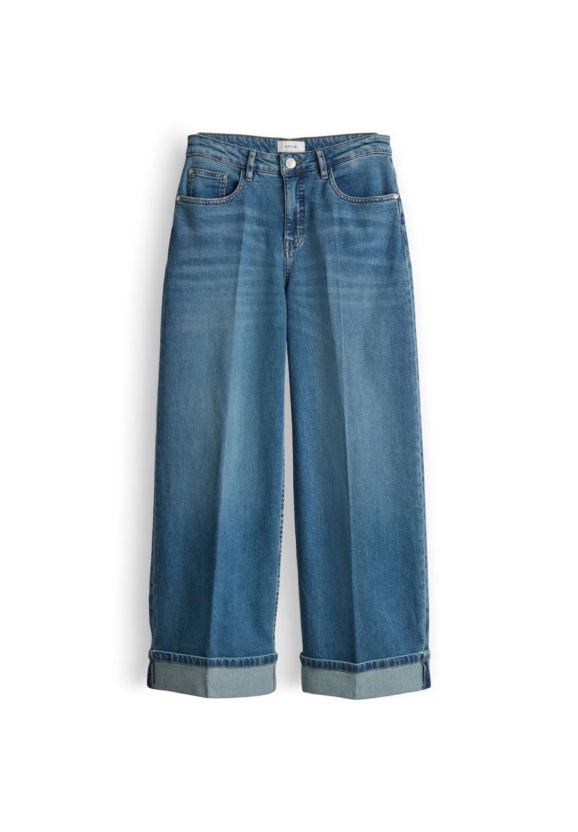 Weite Jeans mit Umschlägen