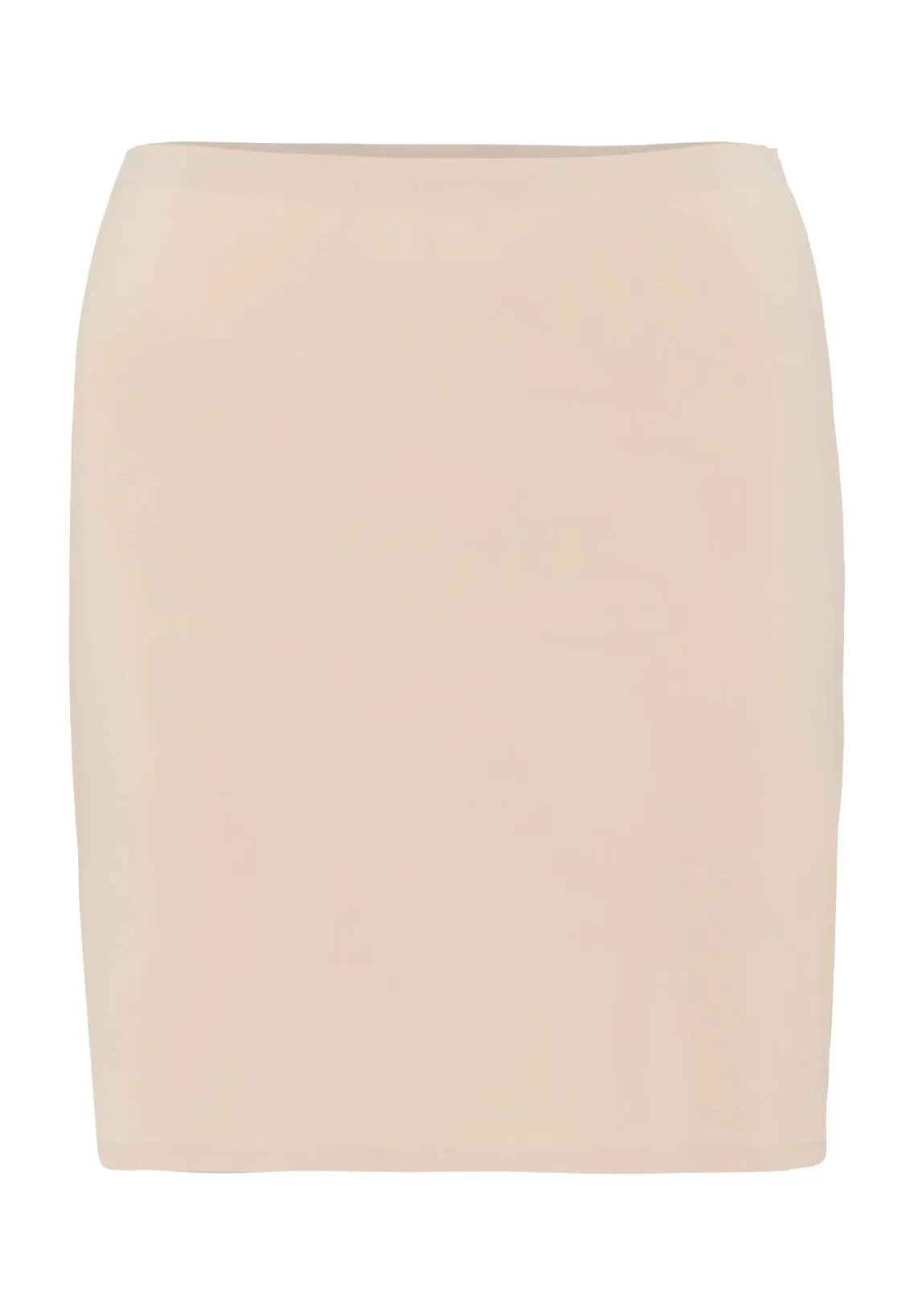 Einfacher beige-farbener, schmal geschnittener Rock