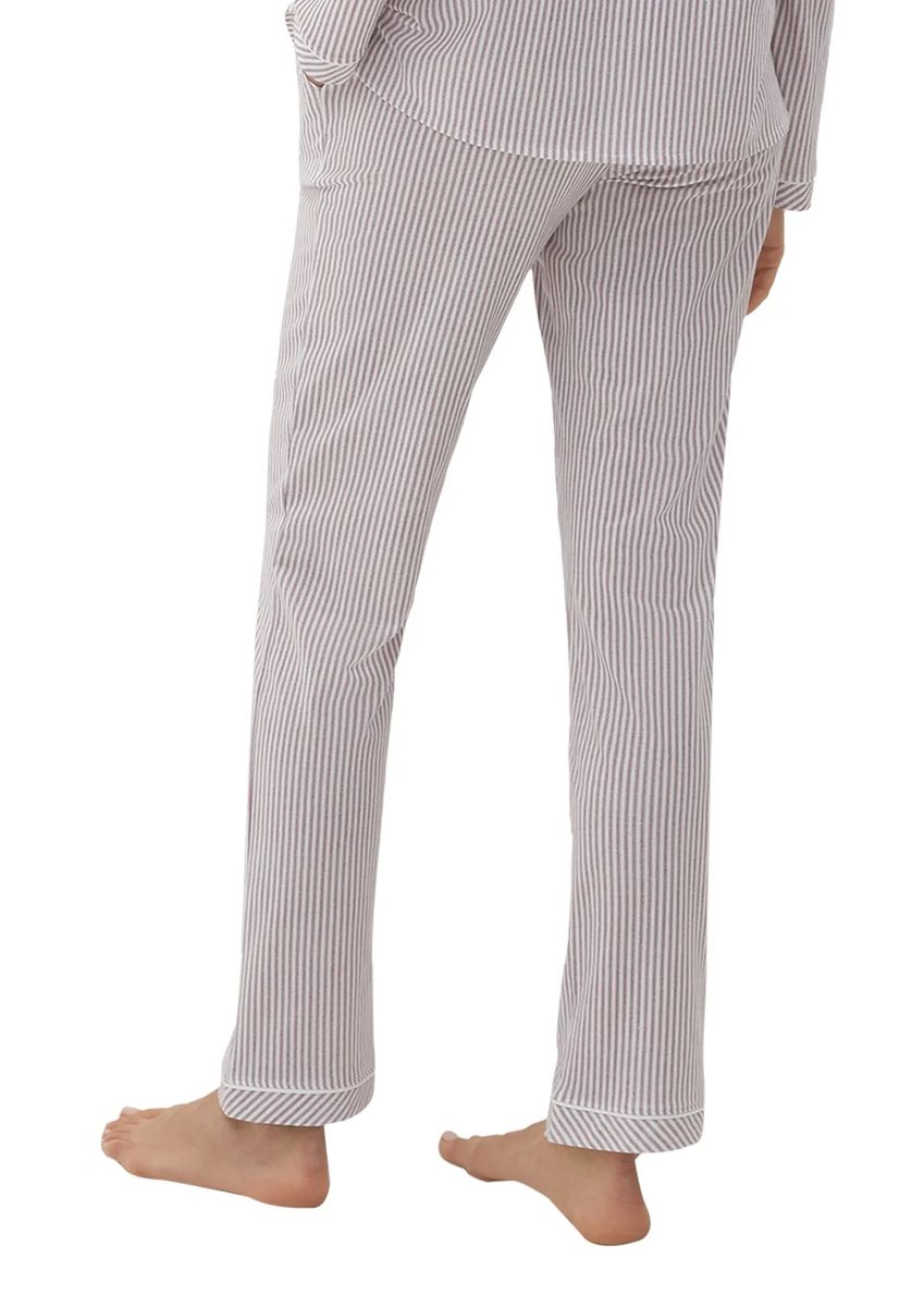 Gestreifte Baumwoll-Loungewear-Hose mit Kordelzug