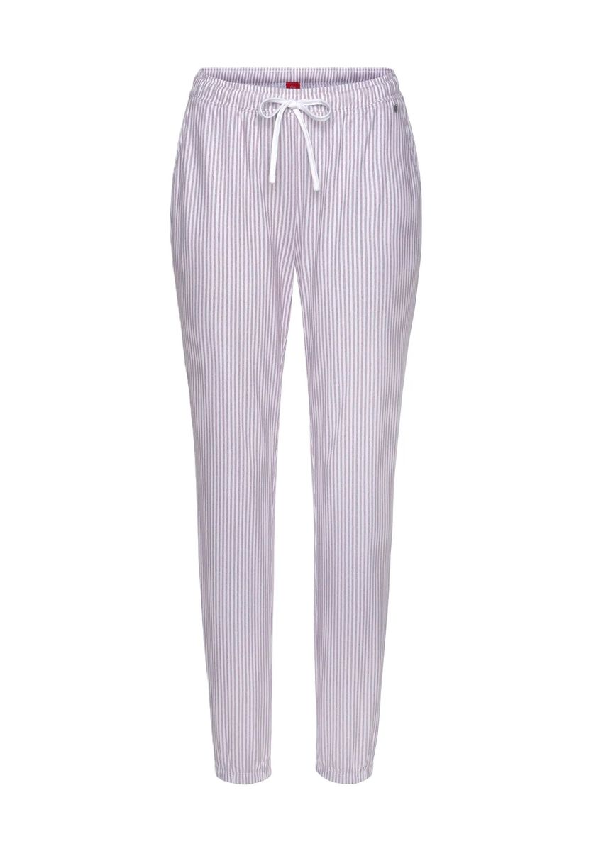 Gestreifte Loungewear-Hose mit Kordelzug
