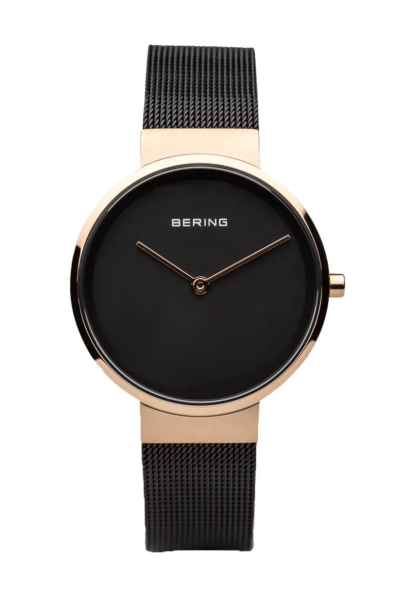 Minimalistische schwarze Mesh-Uhr