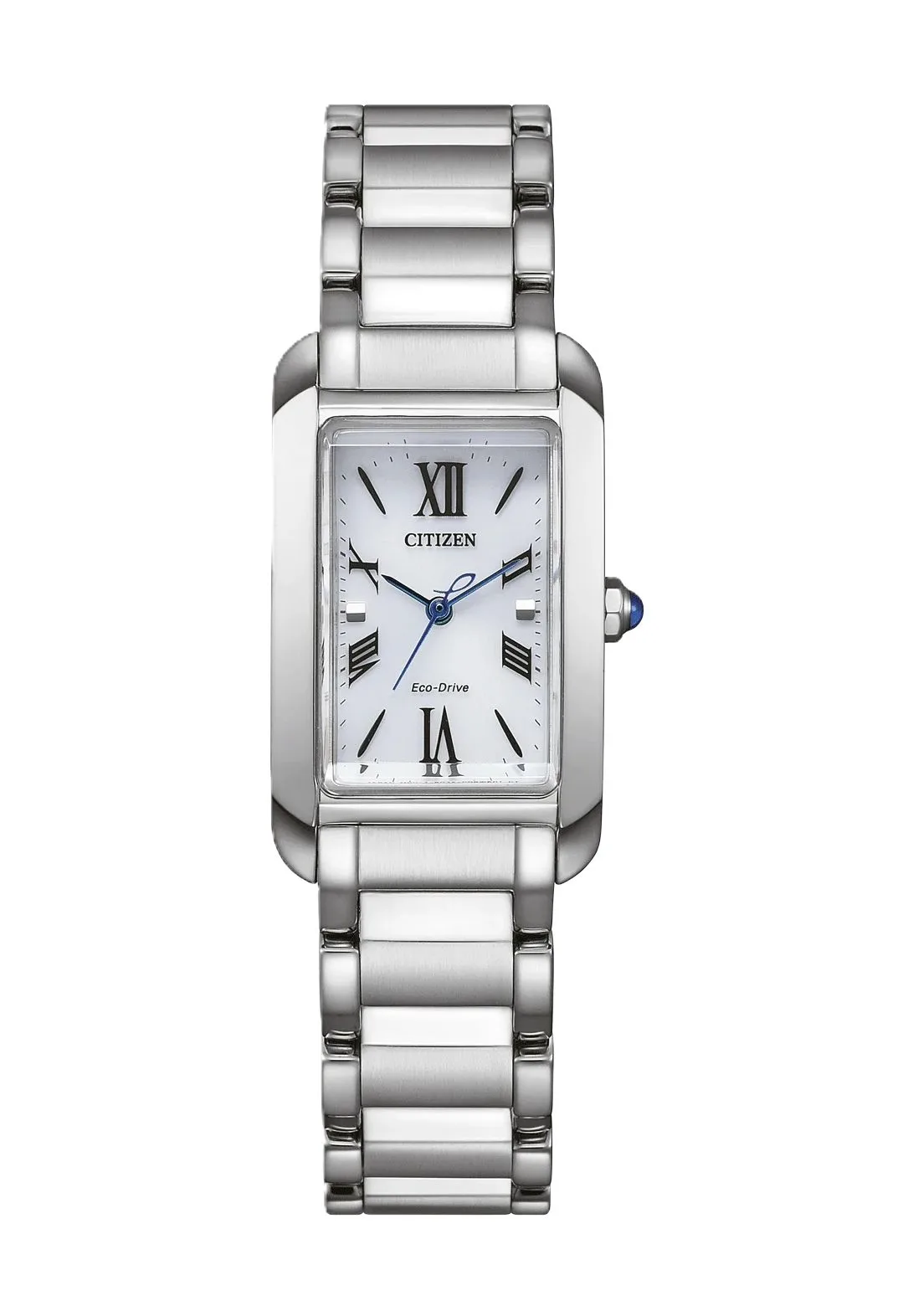 Elegante silberfarbene Tank-Uhr