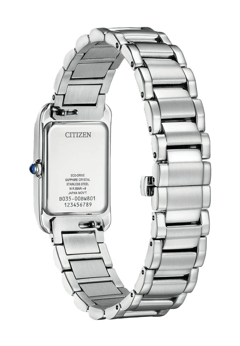 Elegante silberfarbene Tank-Uhr