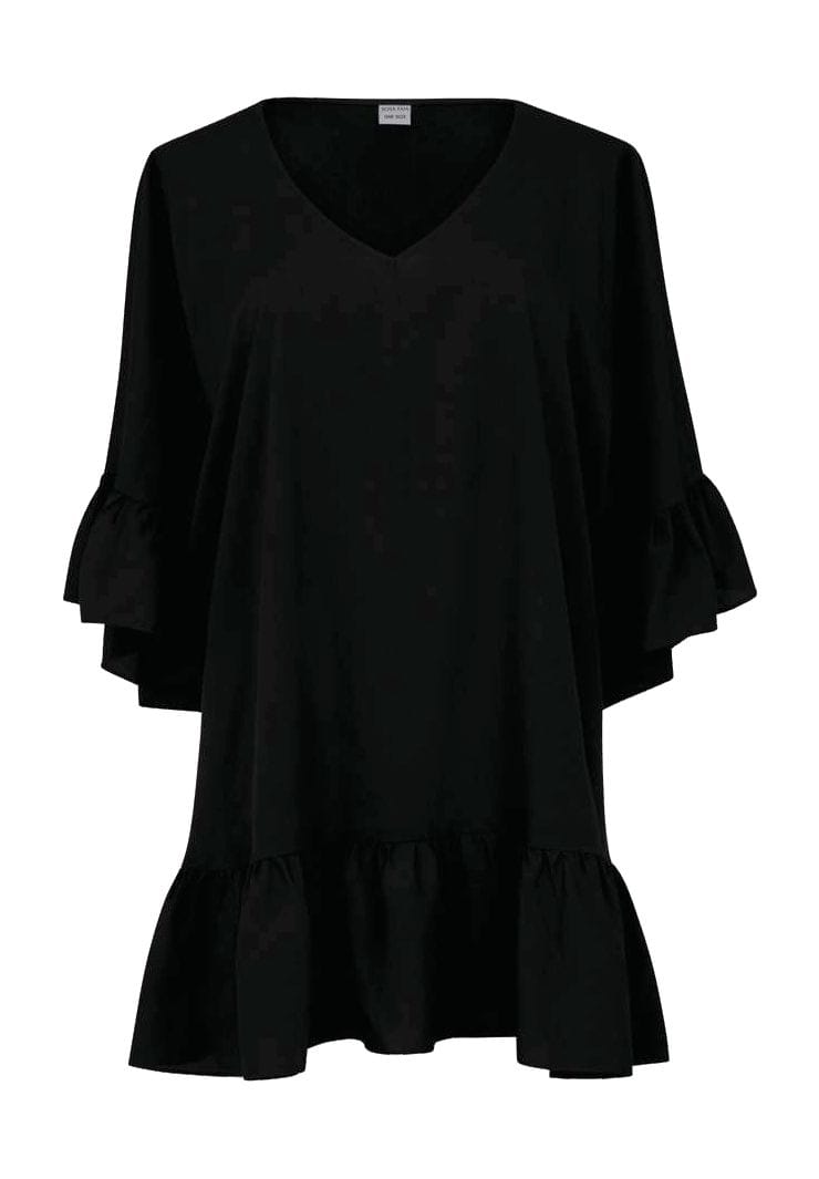 Tunika-Kleid mit Rüschensaum und lockerer Passform