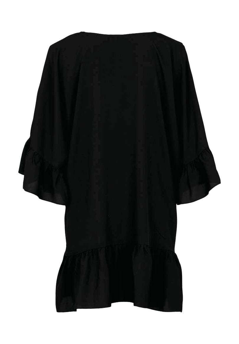 Tunika-Kleid mit Rüschensaum und lockerer Passform